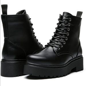 Black combat boots